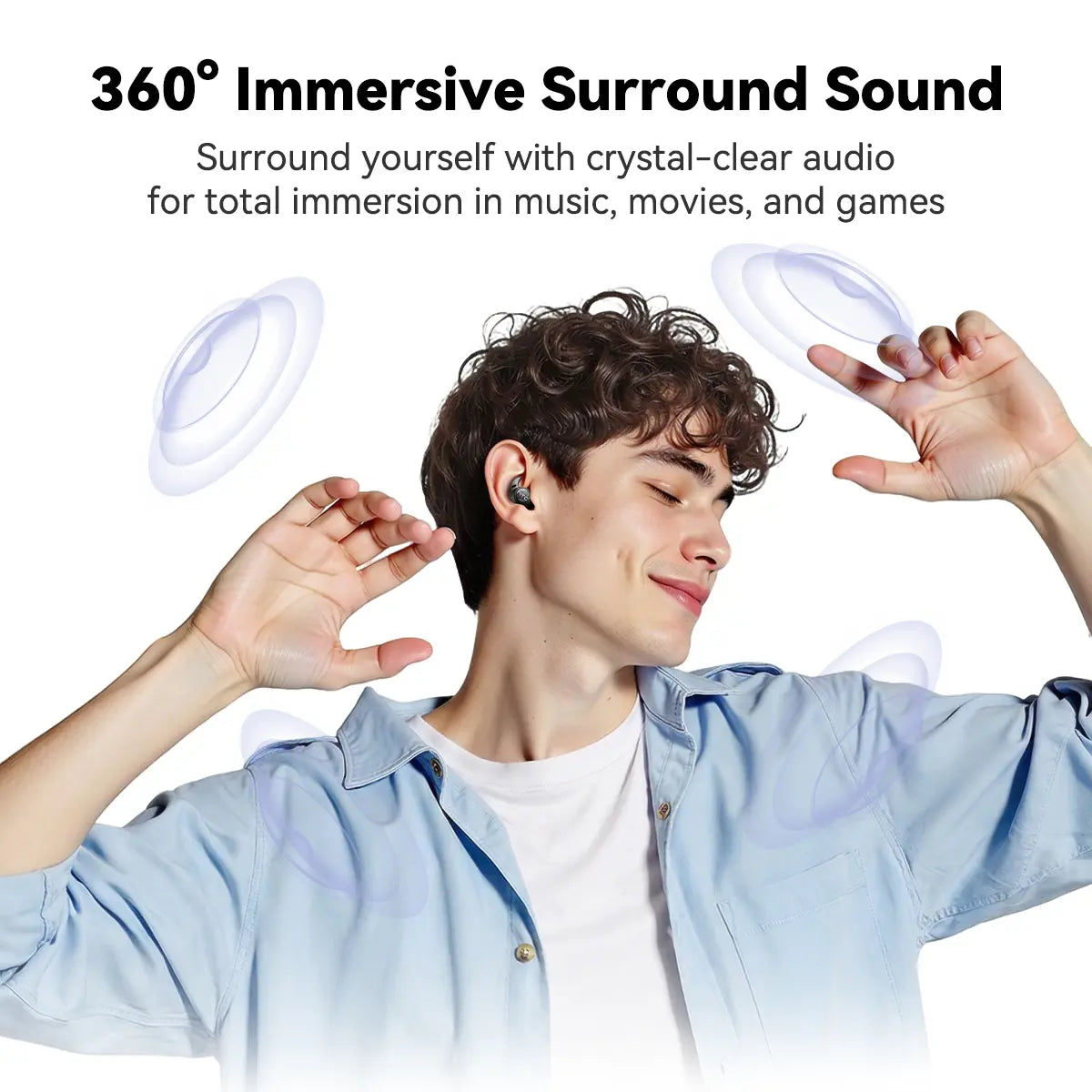 HTC NE76 Bluetooth6.0Wireless Sleep Headphones Feature Bass Noise Reduction.Improve Sleep Quality with an Lnvisible Flat Earbud Design,Providing Zero Pressure on Both Ears When Sleeping on the Side.Ideal for Travelers,Side Sleepers,And Those with Insomnia