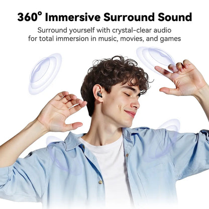 HTC NE76 Bluetooth6.0Wireless Sleep Headphones Feature Bass Noise Reduction.Improve Sleep Quality with an Lnvisible Flat Earbud Design,Providing Zero Pressure on Both Ears When Sleeping on the Side.Ideal for Travelers,Side Sleepers,And Those with Insomnia