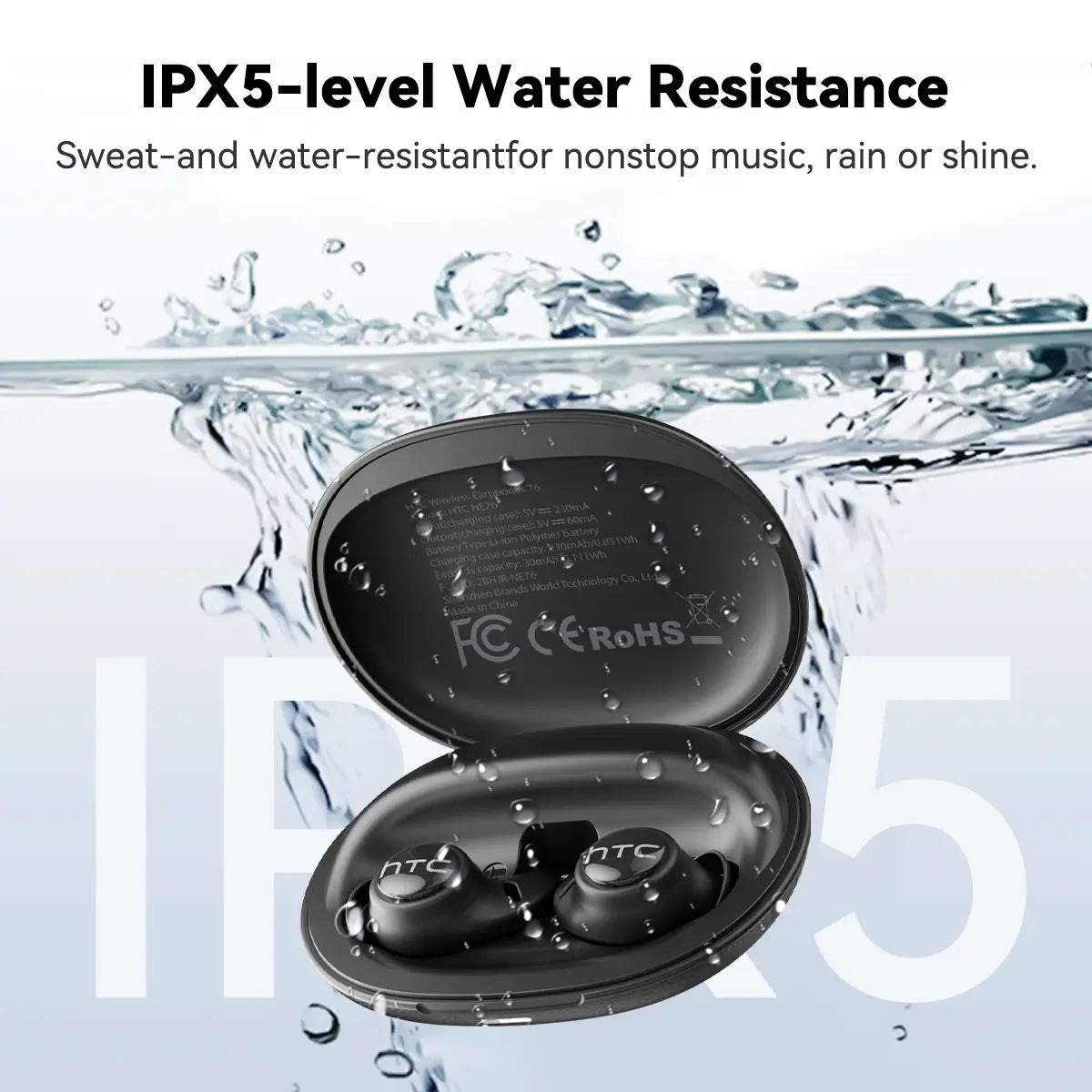 HTC NE76 Bluetooth6.0Wireless Sleep Headphones Feature Bass Noise Reduction.Improve Sleep Quality with an Lnvisible Flat Earbud Design,Providing Zero Pressure on Both Ears When Sleeping on the Side.Ideal for Travelers,Side Sleepers,And Those with Insomnia